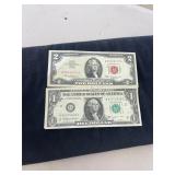 1963 Red Seal $2 Bill and 1963 B Joseph Barr $1