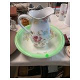 Vintage Flower Bowl and Pitcher Set