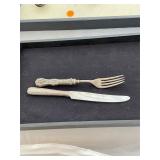 Sterling Handle Knife and Silver Plate Fork