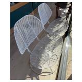 Pair of MCM Mesh Iron Chairs