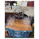 Wine Glass and Wine Bottle Holder Lot