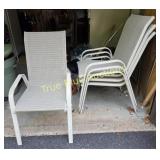 Set of Five Stackable Outdoor Patio Chairs