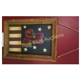 Framed Rustic Americana Apple and Star Print