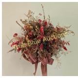 Rustic Dried Floral Basket with Bow