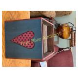 Handcrafted Wooden Carry Box with Heart Motif and