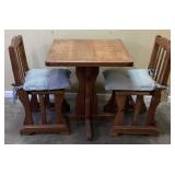 VTG. WOOD CHILDï¿½S TABLE & 2 CHAIRS SET