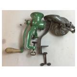 ANTIQUE MEAT GRINDER & CHERRY PITTER