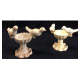 2 ANTIQUE CAST IRON BIRDBATHS 6"