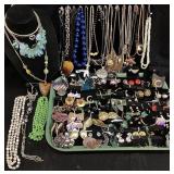 ASSORTED COSTUME NECKLACES & EARRINGS