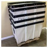 (5) ULINE ROLLING CANVAS BASKET CARTS