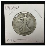 1917 SILVER WALKING LIBERTY HALF DOLLAR, DENVER