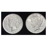 1922 & 1923 SILVER PEACE DOLLARS, PHILADELPHIA