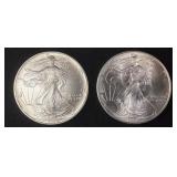 (2) 1992 & 1993 SILVER AMERICAN EAGLE DOLLARS