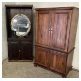 (2) ENTERTAINMENT CENTER CABINETS 1 WITH MIRROR