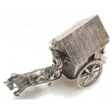 ANTIQUE 80% SILVER HORSEDRAWN BATHING HOUSE