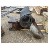 Excavator Bucket, Roll of Rubber Mat, Metal Trough