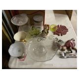 Box Lot of Vintage Glassware and Items