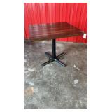 Wooden Table with Metal Base