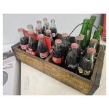 Lot of Vintage Coca-Cola Bottles with Wooden Crate