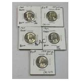 Lot of 5 Silver Quarters in Sleeves