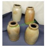 4 Salt Glaze Canning Jar crocks