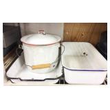 Enamel Pans, Diaper Pail