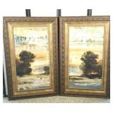 Pair of Impressionistic Prints, Green Trees