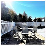 High Top Patio Table, (4) Chairs and Umbrella