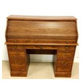 Reproduction Oak Roll Top Desk