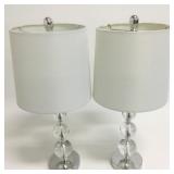 (2) Chrome and Lucite Lamps