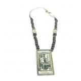 Poste Italiane 5 Lire Framed Stamp Necklace