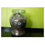 Dusty Jar of  Unsorted Coins 10 lbs