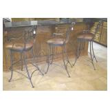 3 Swivel Bar Stools "Metal" Seat ht 31"