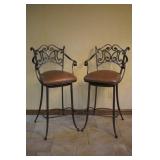 2 Swivel Bar Stools "Metal"  "Seat Ht 31"