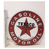 Porcelain Texaco Gasoline & Oil Flange sign