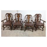 (4) Floyd Evan Cpuntry French leather arm chairs