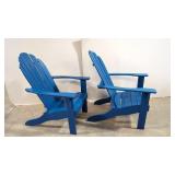 Pair of wooden Andirondack Blue chairs