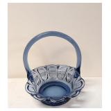 Vintage Fenton Blue Glass Basket