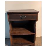 Vintage Walnut one drawer stand bookcase