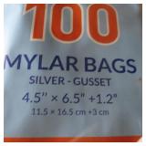 NEW Silver Mylar bags 100 bags / 100 pc. per bag