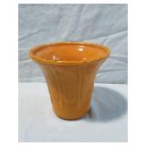 Retro Tangerine Akro Agate Slag Glass Planter