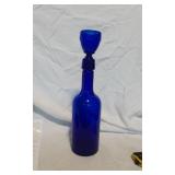 Vintage Cobalt Bottle With Stopper