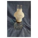 Antique Hand Lamp with Frosted Chimney