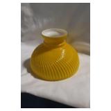 Swirled Ribbed Yellow Lamp Globe