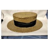 Waverly Manor Antique Straw Boat Hat