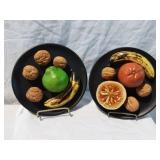 Set of MCM Ceramic Fruit Plate Wall Hanging