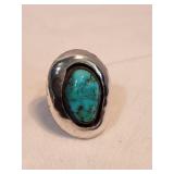 Navajo Sterling Turquoise Shadow Box Ring