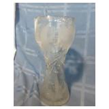 Heavy Cut Crystal Vase Sunflower Motif