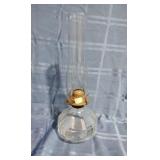 Ribbed Clear Glass Oil Lamp