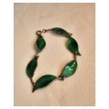 David Andersen Emerald Leaf Sterling Bracelet